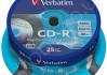 Verbatim CD-R 700MB Vinyl Printable AZO cake 25